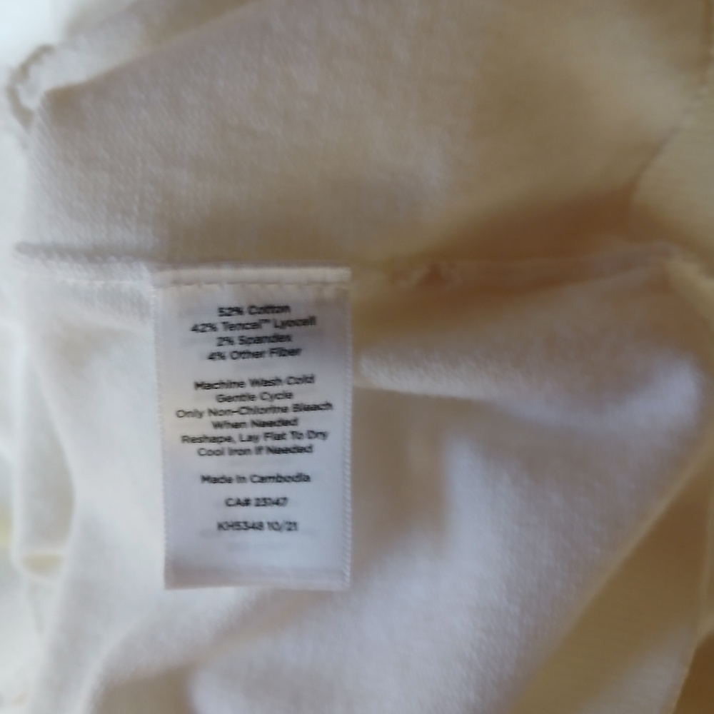 Talbots White Crew Neck Cotton Blend Cardigan SP - Picture 10 of 10
